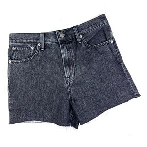 New Madewell The Perfect Jean Short Washed Black Raw Hem size 28